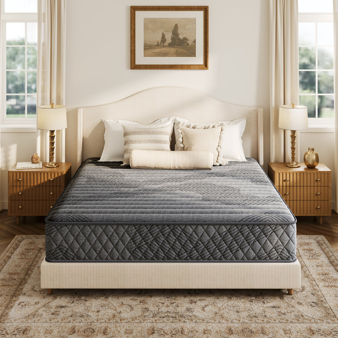 Montsalas 8" /12"/14" Medium Cooling Memory Foam Hybrid Mattresses in a Box with Certipur-US Certified Pocket Spring, Pressure Relief, and Motion Isolation